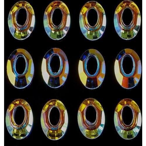 10pcs Shiny AB 20mm Crystal Pendant Oval shape Glass Charms Crystals Beads for Earring Making DIY Jewelry Necklace Findings