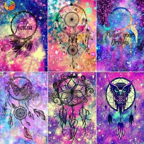 5D DIY Diamond Painting Landscape Full Round Dream Catcher Diamond Embroidery Cross Stitch Diamond Mosaic Gift Factory Direct
