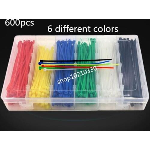 600pcs 4*150mm Self-locking Nylon Cable Ties 6 color Plastic Zip Tie black wire binding wrap straps UL Certified