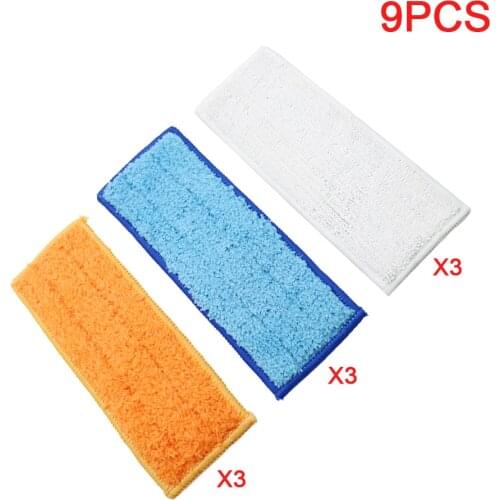 9pcs/lot robot cleaner brushes spare parts 3pcs Wet Pad Mop +3pc Damp Pad Mop + 3pcs Dry Pad Mop for iRobot Braava Jet 240 241