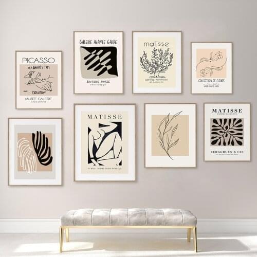 Matisse Abstract Girl Flower Leaf Wall Art Canvas Painting Nordic Posters And Prints Vintage Wall Pictures For Living Room Decor