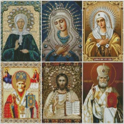 Diamond Mosaic Full Drill Square Icon Religion Diamond Painting Virgin Mary Rhinestone Embroidery With Diamonds