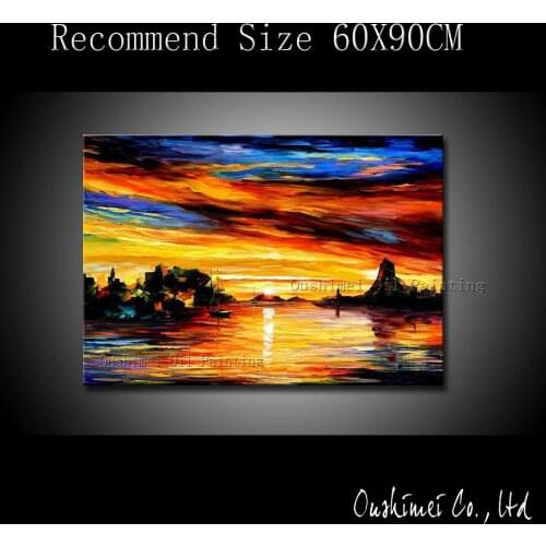 Free Shipping High Quality Abstract Landscape Oil Painting On Canvas For Wall Decoration Abstract Sky Canvas Painting Decorative