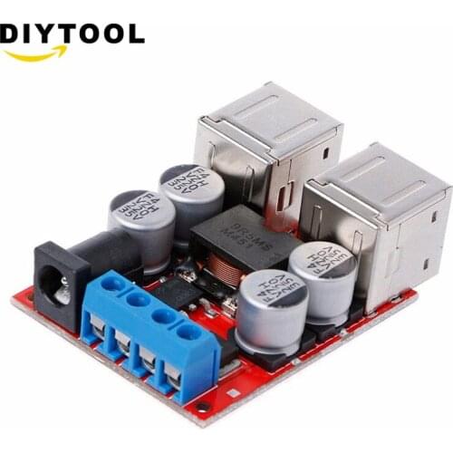 DC-DC Vehicle Charging Board 8V-35V to 5V 8A 42W Buck Step-down Power Supply Module 4 Port USB Car Power Charging Mobile Charger