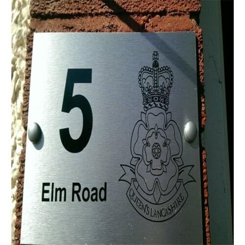 DIY House Number Aluminum composite board Queens Lancashire Regiment Army Door Plaque.house number 210x148mm