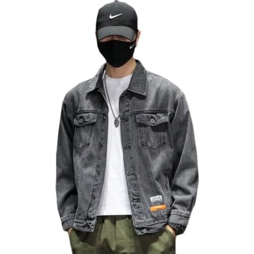 Men Black Denim Jackets And Coats Good Quality Men Cotton Casual Loose Jeans Jackets New Spring Autumn Denim Coats Size 5XL