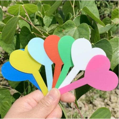 Heart Shape PVC Plant Labels Floral Marker Tag plastic Waterproof Plant Name Brand Garden Supplies Gardening Botany Love Label