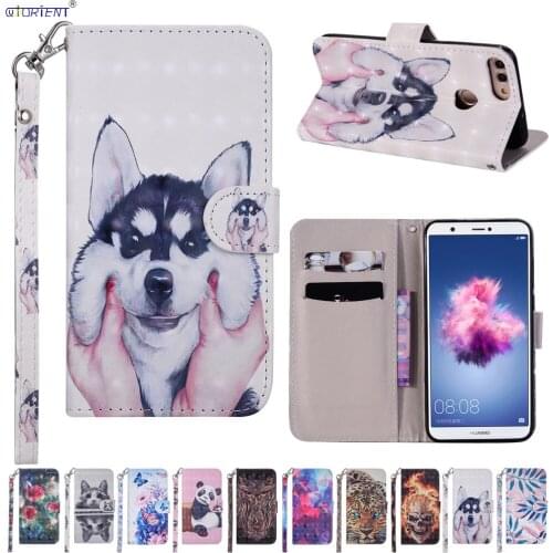 Flip Case For Huawei P Smart FIG-LX1 Leather Wallet Cases Huawei Enjoy 7S FIG-L31 FIG-L11 Stand Cover 3D Painting Phone Bag