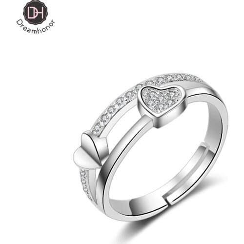 Simple Heart Ring For Women Female Cute Finger Rings Romantic Birthday Gift For Girlfriend Fashion Zircon Stone Jewelry