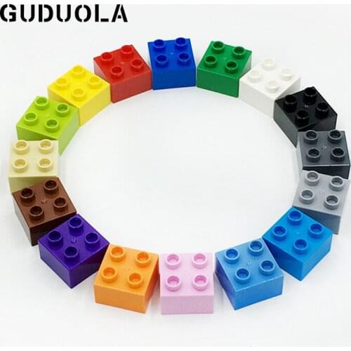 20pcs/lot Duplo Big Bricks 2x2dots Building Blocks Parts Creative Toy Accessories in blocks For Children Of Low Age Gift