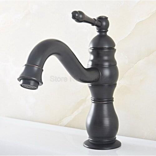 Oil Rubbed Bronze Basin Faucet Cold And Hot Classic Style Bathroom Faucet Water Mixer Single Handle Deck Mounted Tap tsf817