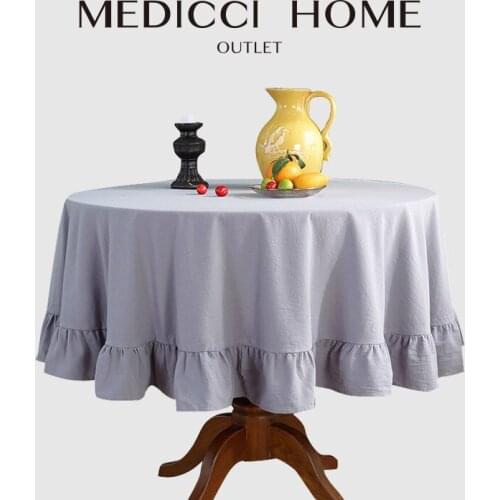Medicci Home Oblong Table Cover Nordic Style Romantic Violet Purple Solid Color Rustic Tablecloth For Kitchen Dinning Room Decor