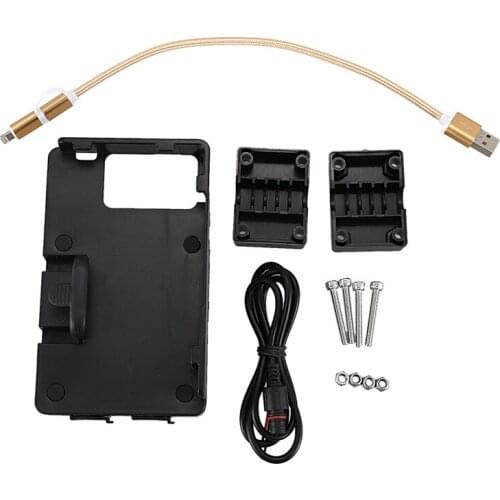Motorcycle Navigation Bracket ABS, Mobile Phone Usb Charging Black Mount for Bmw R1200Gs F800Gs Adv F700Gs R1250Gs Crf 1000L F75