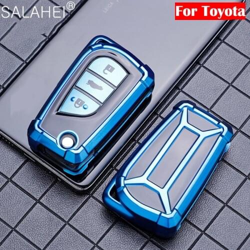 New TPU Car Key Case Cover Shell For Toyota Auris Corolla Avensis Verso Yaris Aygo Scion TC IM 2015 2016 Keychain Accessories