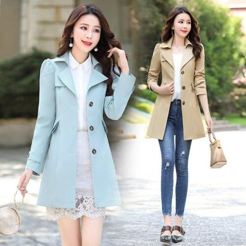 Spring and autumn new long coat Windbreaker Slim temperament womens spring and autumn loaded British wind trench coat women