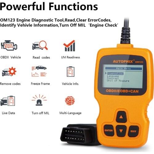 OBD2 Scanner OM123 ODB2 Car Diagnostic Scanner OBD 2 Code Reader For Car Diagnostic OBDll Tool OBD Auto Diagnostic Scanner
