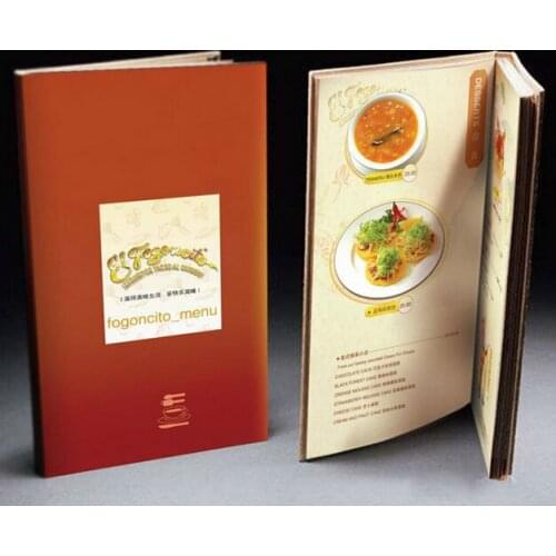 Customized High quality colored book restaurant hotel manu printing food catalog design magazine printing