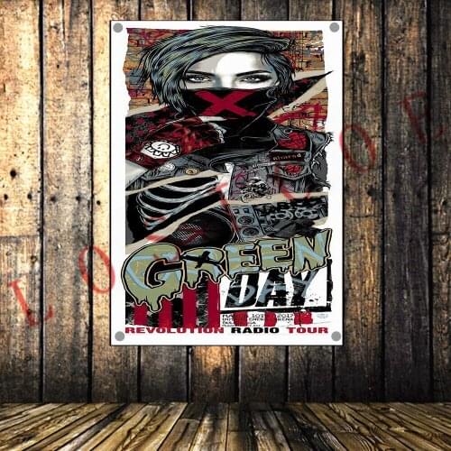 Rock Band Posters Banners & Flags Hip hop\Jazz\Reggae\Heavy Metal Music Poster Tapestry Hanging Painting Background Decor Cloth