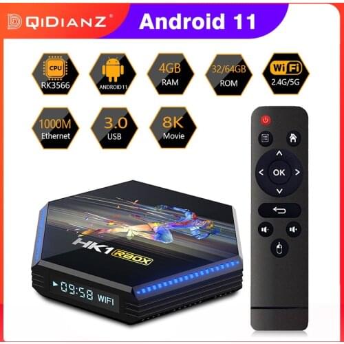 Smart TV BOX HK1RBOX R2 Android 11 RK3566 Quad-Core 4K HD 4G DDR4 USB 3.0 Bluetooth 4.1 Dual WIFI 2.4G 5G Set Top Box