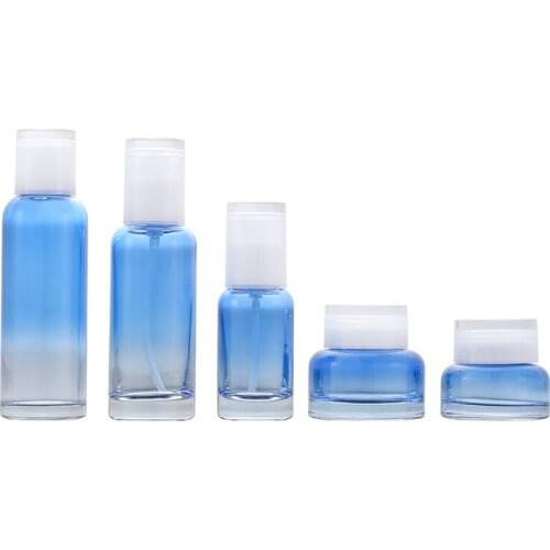 Empty Cosmetic Container 100ml Glass Serum Lotion Pump Bottle Storage Packaging Accessories Travel MakeUp Tool 30g 50g Cream Jar