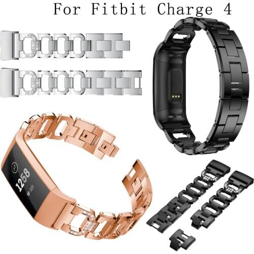 Fashion bracelet For fitbit charge 4 Metal watch strap luxury Rhinestone Replacement For fitbit charge 4 wrist bands Accessories