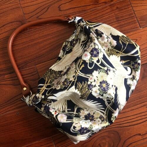 Handle PU manmade Pearls beads furoshiki cloth package japanese style earth friendly recycle strap chain bag shoulder belt