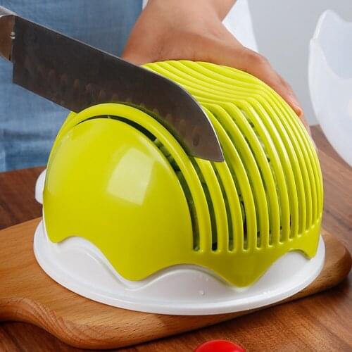 Salad cutting bowl Vegetable Fruit Cutting Bowl Multifunctional Salad Drain Hollow Out Bowls Kitchen Home Cutting Bowl Tools