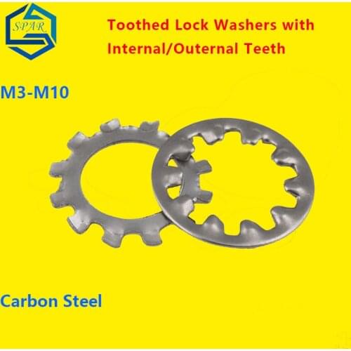 Lock Washer External Teeth Lock Washer Internal Toothed Shakeproof Washers Lock Washer white zinc plating Carbon Steel
