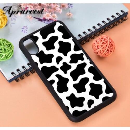 Aprarvest Cow Skin Pattern Silicone Rubber Phone Case Cover For iPhone 6 6S 7 8 PLUS X XS XR 11 12 MINI PRO MAX