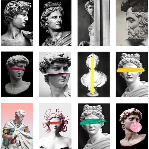 Modern Apollo Marble Sculpture Canvas Painting David Popolo Graffiti Art Posters and Prints Wall Print Canvas Picture Home Decor