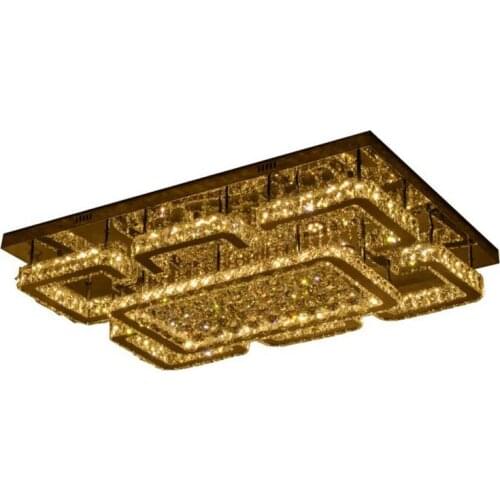 Modern minimalist led crystal ceiling lamp rectangular creative led living room bedroom lamps modern line cutting lighting LED