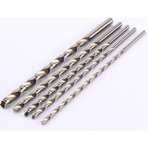 5pcs/lot 4-8mm Extra Long 200mm HSS Twist Drill Straigth Shank Auger Drilling Bit