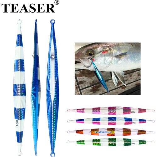 TEASER 100g Fast Sinking Fishing Lure Zebra Luminous Fishing Tackle Vertical Angler Sinking Saltwater Fast Fall Jigging Lure