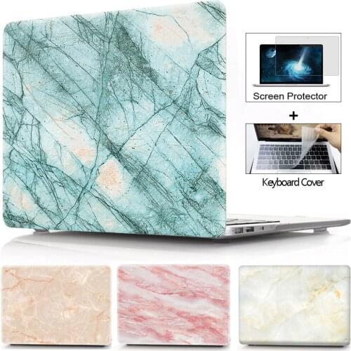 Marble Texture Hard Laptop Case For Macbook Air Pro Retina 11 12 13 15 Touch Bar For macbook New Air 13 A1932 + keyboard Cover