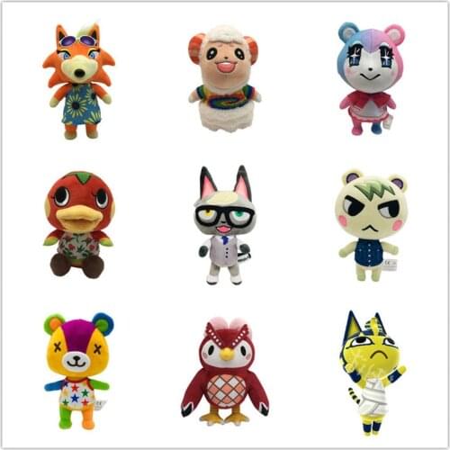 Japan Anime Horizons Plush Doll Animal Crossing Cotton Stuffed Cat Fox Pig Elephant Chicken Owl Wild Animals Model Toy Gift