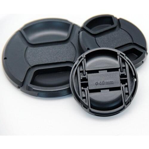 Hot Sale Center Snap-on Front Lens Cap Hood Cover For Nikon Camera Lens With Strap 40.5 49 52 55 58 62 67 72 77 Mm