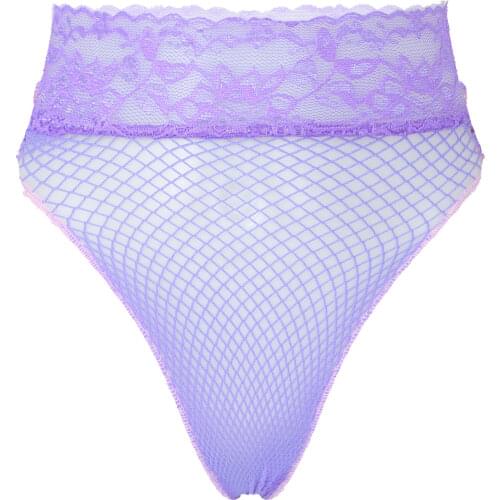 Womens Fishnet See Through Panties Lace Sexy Lingerie Underwear Waistband Low Waist Hollow Out Transparent Mesh Sexy Underpants