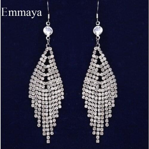 Emmaya Noble White Color Earring Women Elegant Choice Tassel Fashion Ornament In Bridal Wedding Party Exaggerated Dress-up