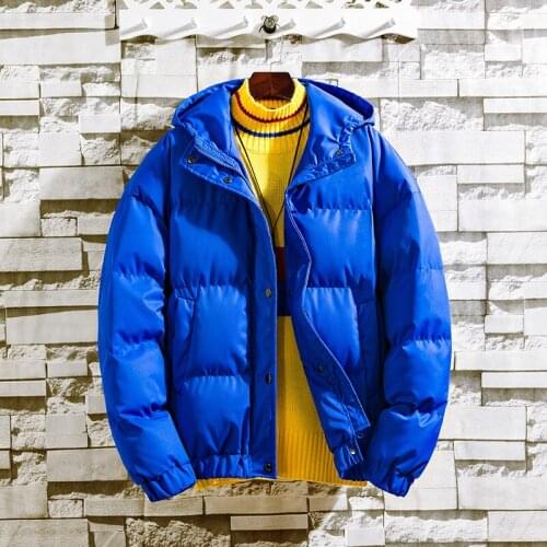 Winter new youth fashion mens casual pure color thickened hat loose large size long sleeve trend cotton clothes