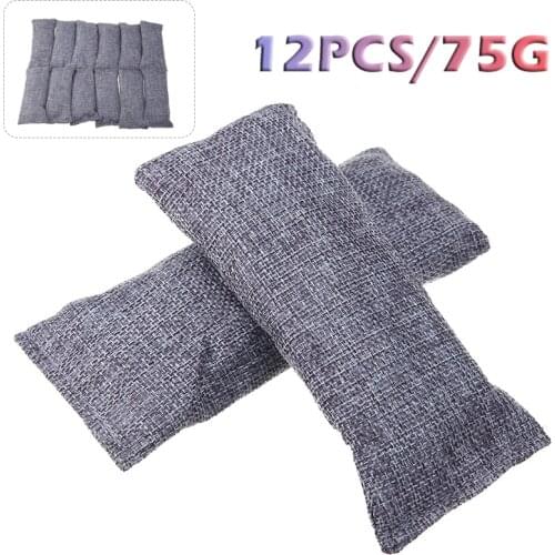 12 Packs 75G Bamboo Charcoal Bag Home Car Natural Air Freshener Purifier Used In Your Laundry Smelly Shoes Car