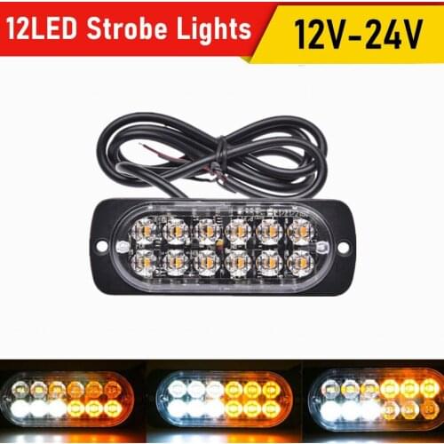 12LED Car Truck Signal Lights Flash Light Emergency Warning Caution Hazard Strobe Light LED Trailer Lights Emergencies 12V 24V