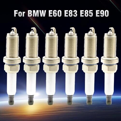 4-6PCS 12122158253 PLZFR6A11S New 6pcs Iridium Spark Plug For B mw N52 125 X3 Z4 325 330 523 525 53 PLZFR6A11S 5987