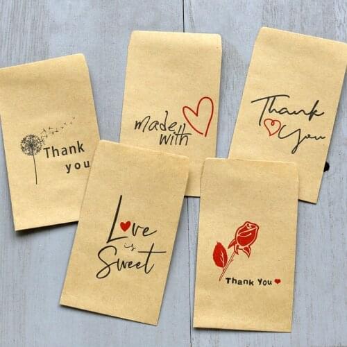 50pcs Mini Kraft Paper Bags for Gifts Unicorn Thank You Small Gift Bag Mermaid Wedding Party Favor Bags Llama Paper Candy Bags