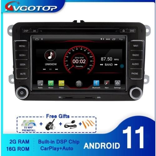 AVGOTOP Android 10 WINCE Bluetooth GPS Car Radio DVD Player for VOLKSWAGEN Golf Passat Polo 2G 16G MP3 MP4 Vehicle Multimedia
