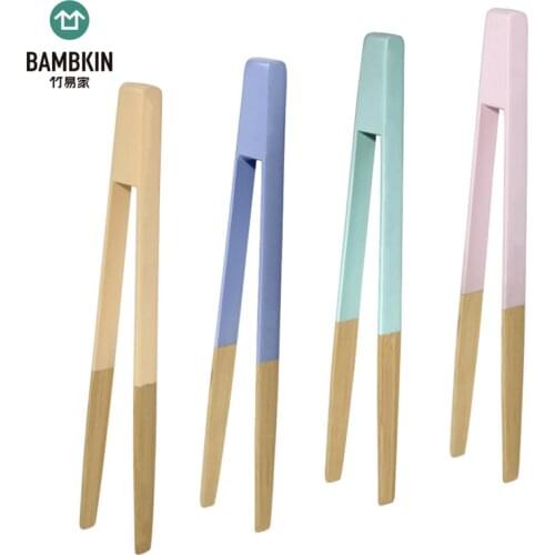Bamboo Food Toaster Tongs Wood Wooden BBQ Bread Cake Snack Clip Tong KitchenTools Utensils