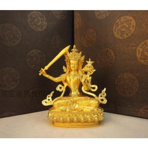 Buddhist supplies GOOD HOME OFFICE CAR SHOP worship buddha statue Exorcise evil spirit Bring good luck gold buddha copper statue