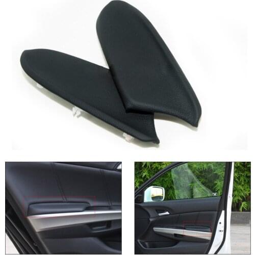 CITALL 1pair New Black Front Door Panels Armrest Skin Covers Leather for 2008 2009 2010 2011 2012 Honda Accord DIY