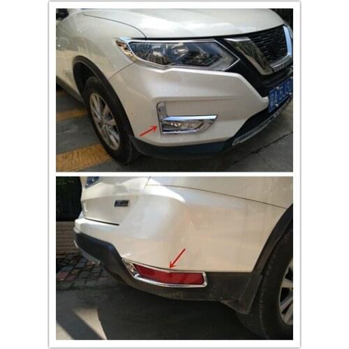 For Nissan X-Trail 2014-2020 ABS Chrome front and rear fog lamp decoration frame Anti-scratch protection car accessories