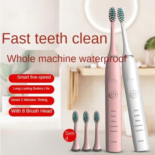 Electric Smart Toothbrush IPX7 Waterproof 5 Button Type Sonic Electric Toothbrush USB Rechargeable Adult Timed Toothbrush Set SP