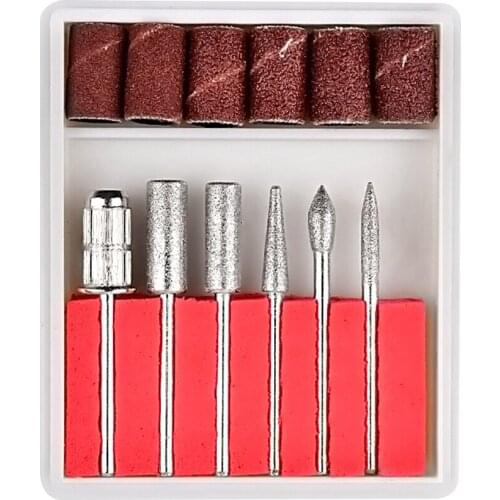 6pcs/Set Nail Drill Bits High-quality Aluminum Grinder Polish Rotary Burr Cuticle Cutter Manicure Electric Accessories Tools